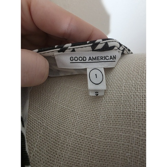 Good American Houndstooth Wrap Dress Long Sleeve Tie Waist Size 1 - Picture 7 of 7